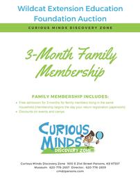 Curious Minds Children's Museum 3-month Family Pass